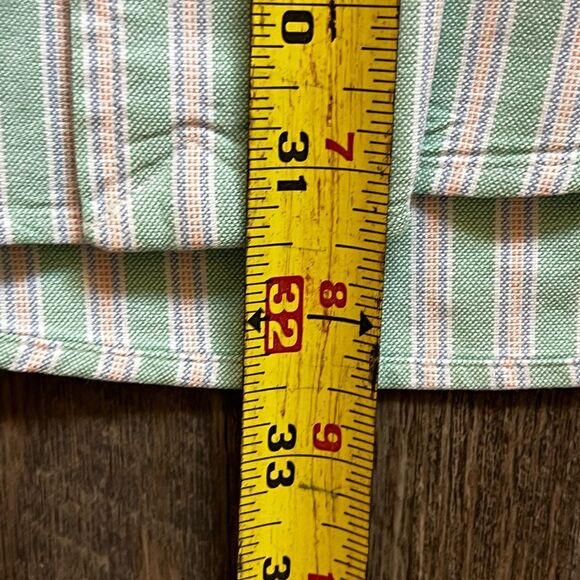 Ralph Lauren Mens Shirt Custom Fit Button Down Long Sleeves Striped Green Medium - Picture 8 of 9